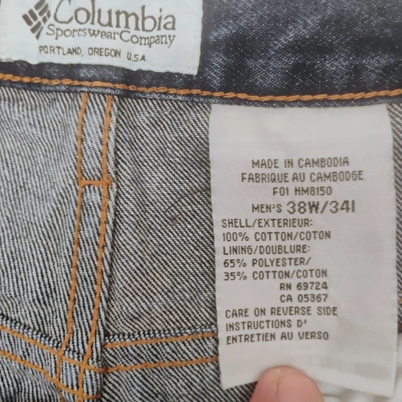 Vintage Columbia Tough Mother Double Knee Brush Denim Jeans , size 38 -34 - Picture 3 of 3